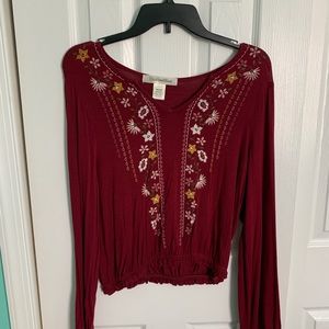 Red long sleeve top